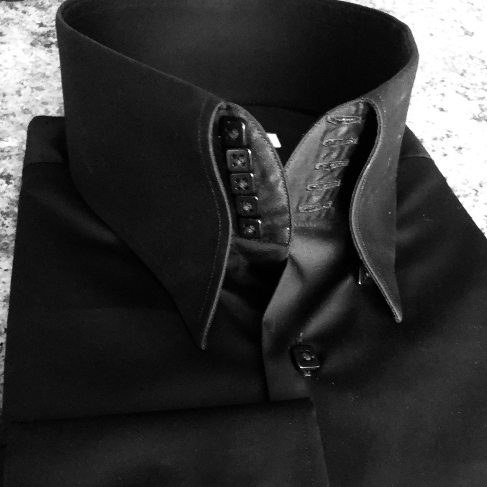 MorCouture 5Button High Collar Shirt